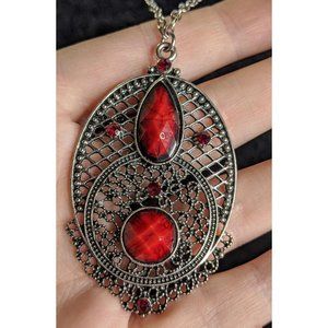 Gothic Blood Gem Pendant Necklace
